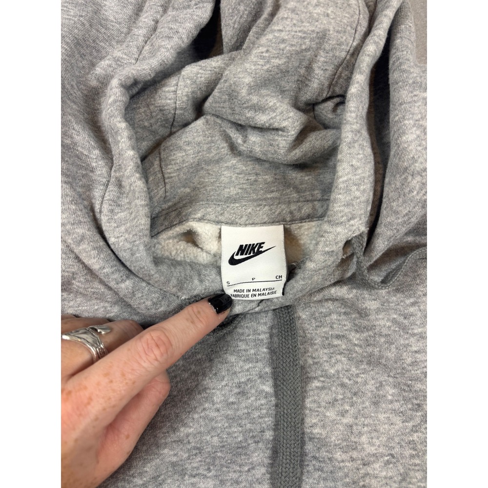 Nike Club Fleece Pullover Hoodie Mens Small Gray Embroidered Swoosh BV2654-063